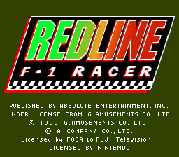 Redline F-1 Racer (USA) Title Screen